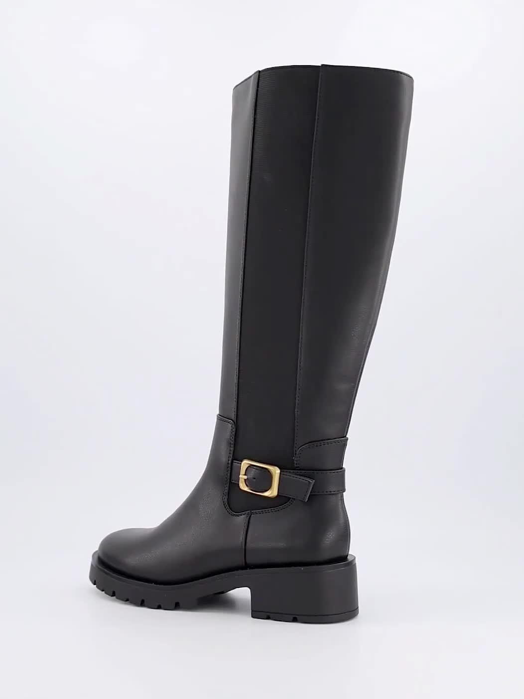 Image thumbnail 8 of 8 of The Very Collection Wide Fit Buckle Knee High Boot - Black