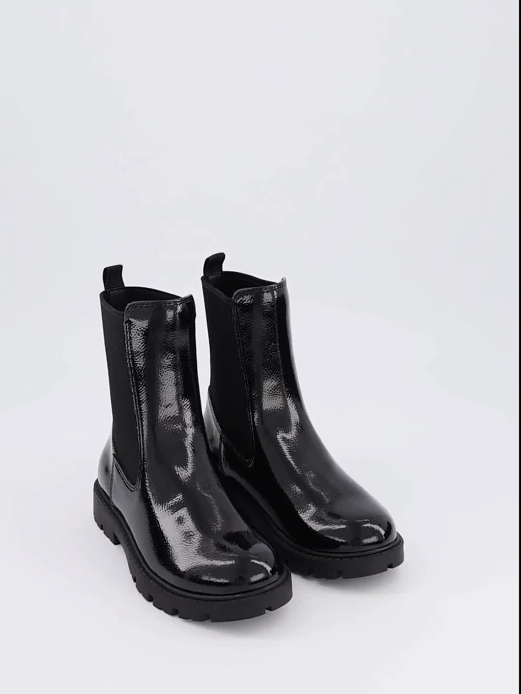 Image thumbnail 7 of 7 of The Very Collection Girls Patent Chelsea Boots - Black