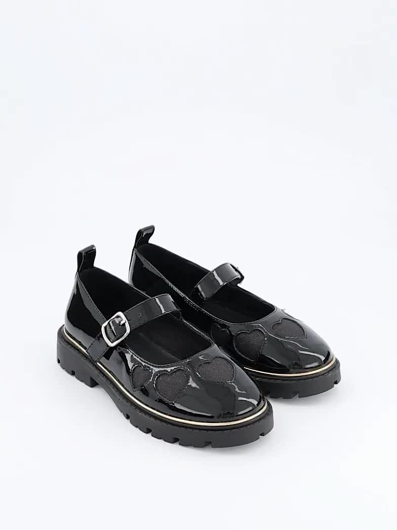 Video of the-very-collection-older-girls-heart-mary-jane-school-shoes-black