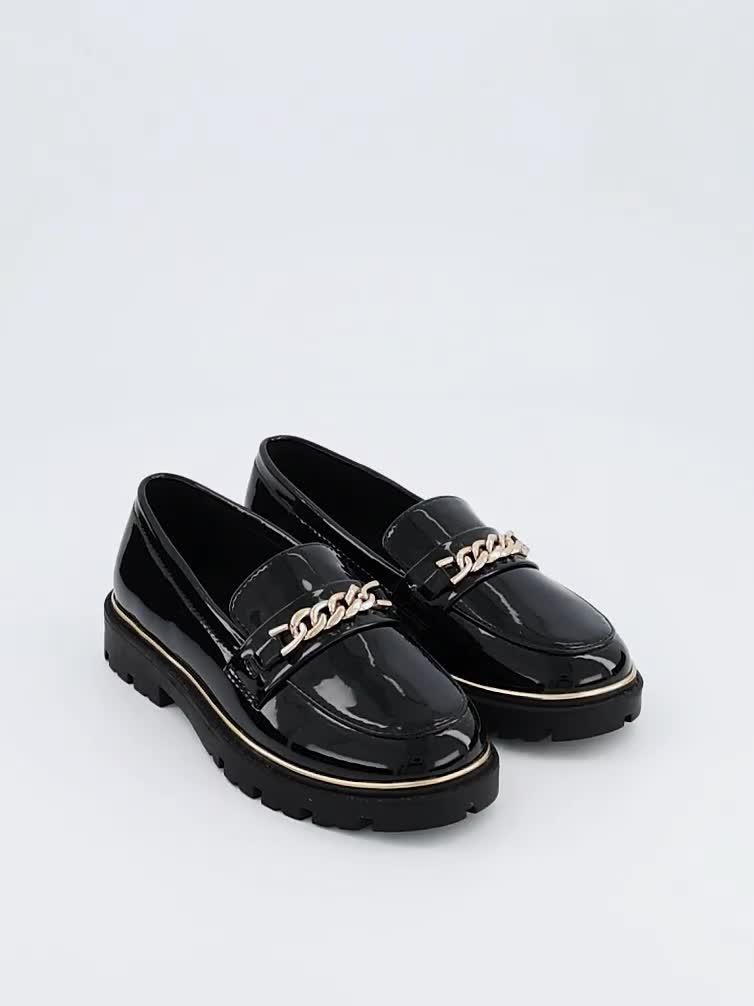 Video of the-very-collection-older-girls-heart-trim-loafer-school-shoes-black