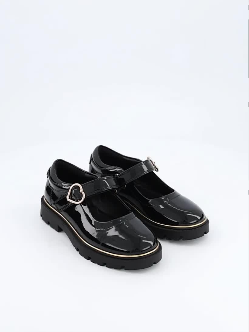 Image thumbnail 7 of 7 of The Very Collection Older Girls Heart Buckle School Shoes - Black