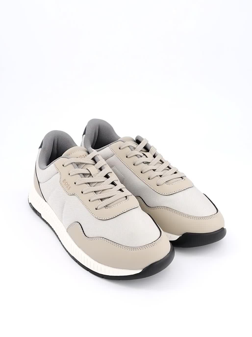 Image thumbnail 7 of 7 of BOSS Titanium Nylon/leather Lace Runner - Brown