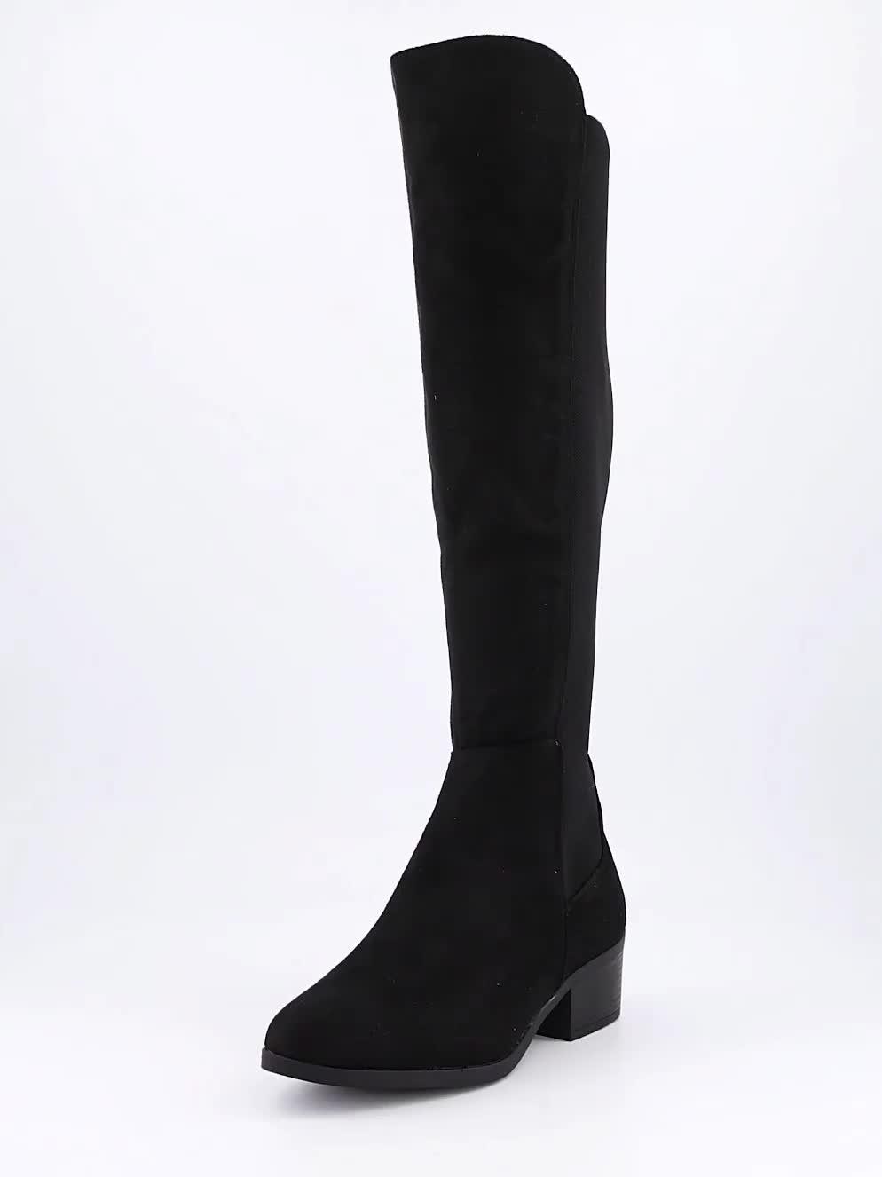 Video of the-very-collection-wide-fit-over-knee-elastic-boots--black