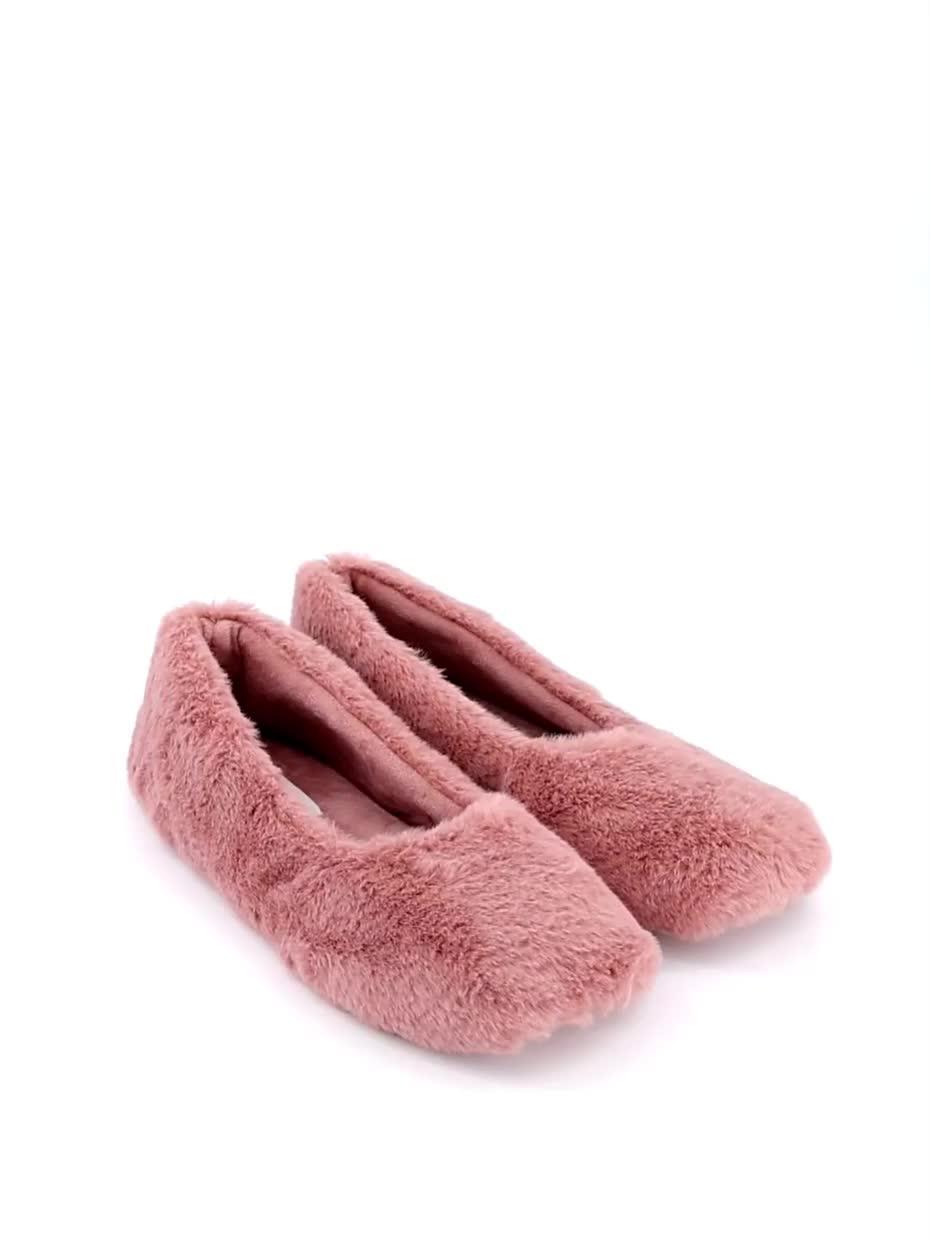 Video of the-very-collection-faux-fur-ballerina-slippers-pink