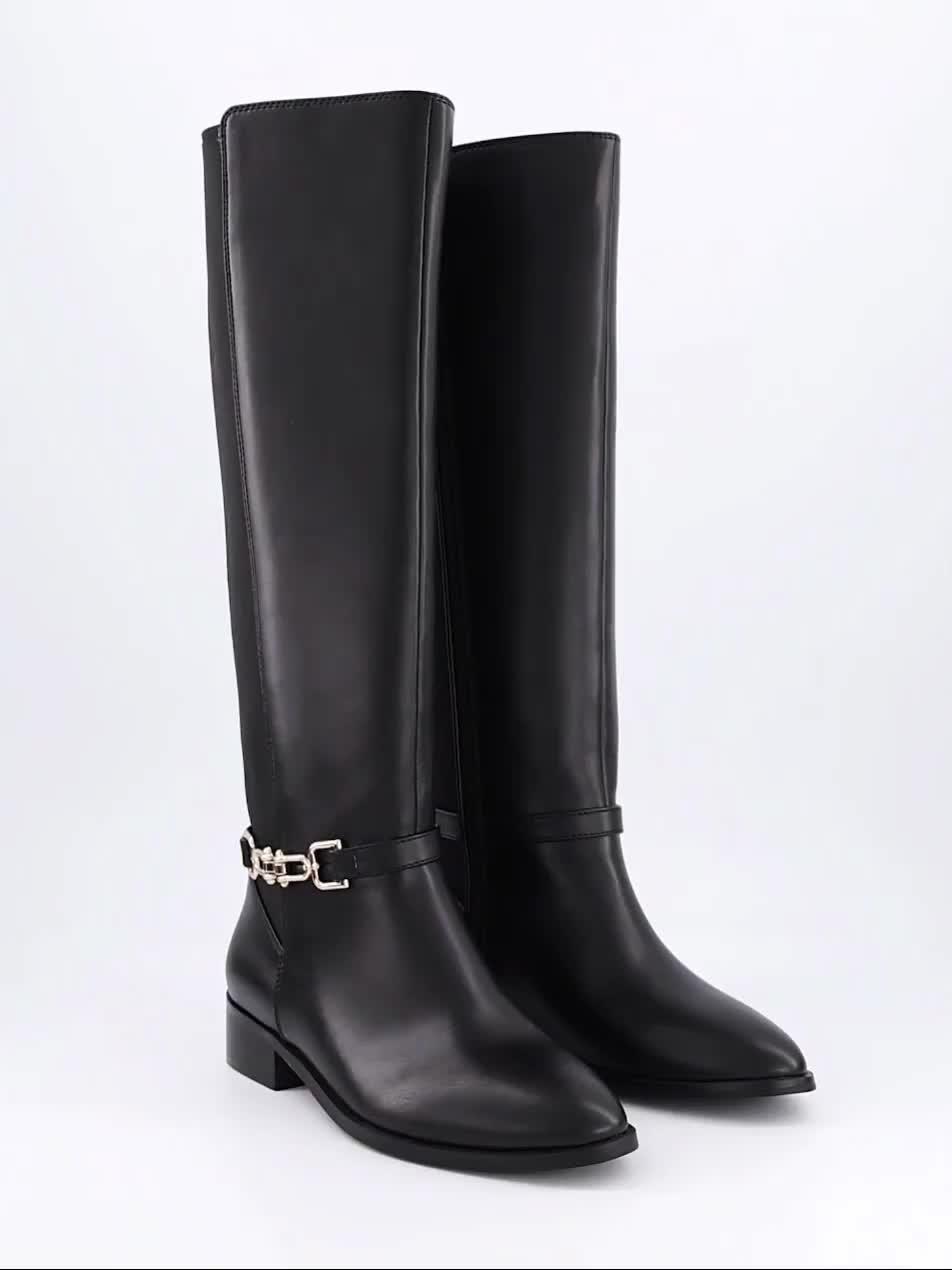 Image thumbnail 8 of 8 of The Very Collection Elastic Panel Riding Knee Boot - Black