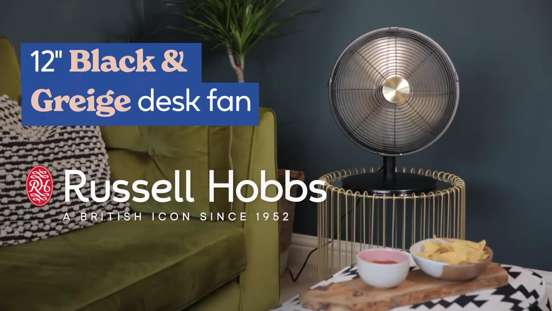 Video of russell-hobbs-rhmdf1201bg-metal-desk-fan-in-brushed-gold-and-black
