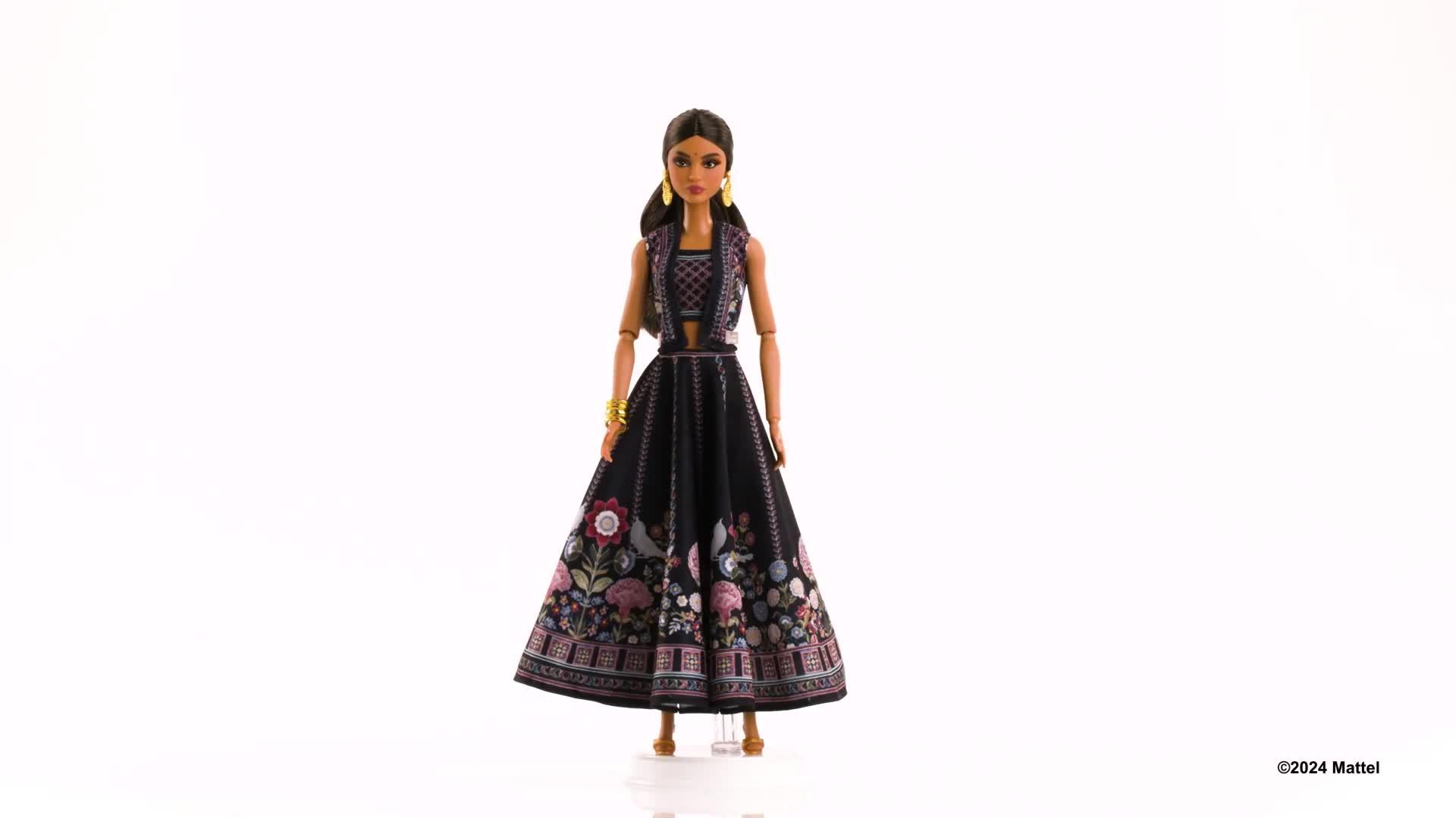Video of barbie-signature-diwali-doll-by-anita-dongre-wearing-festival-of-lights-look-holiday-collectible