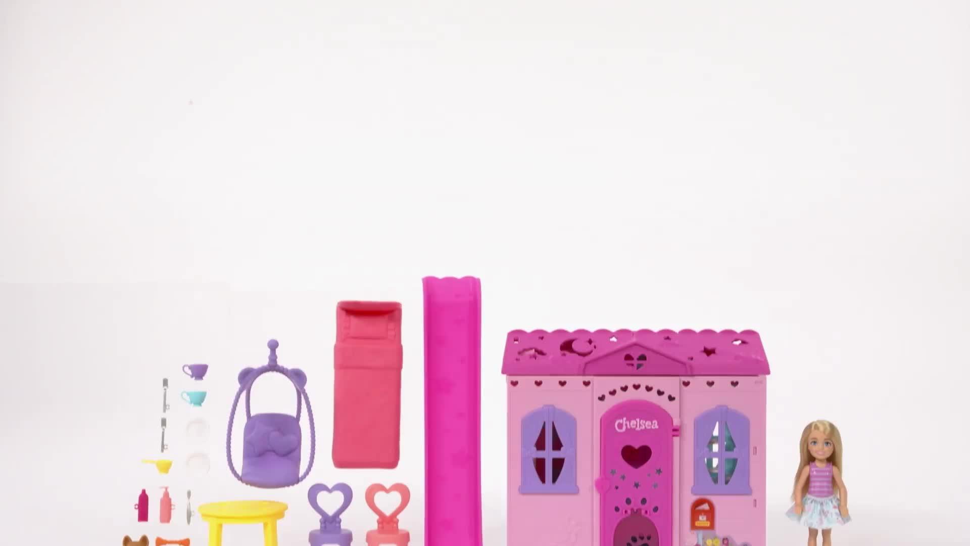 Image thumbnail 7 of 7 of Barbie Chelsea Pop-Up Doll House with Doll &amp; 15+ Accessories, House Expands to 17+ x 13+ inches