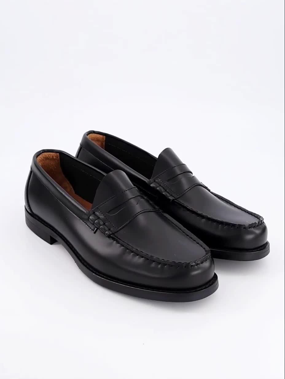 Video of selected-homme-billy-leather-penny-loafer-formal-shoes-black
