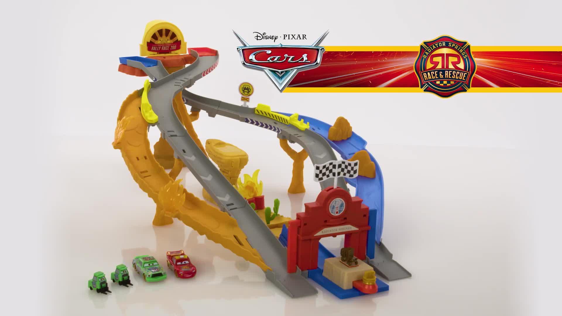 Video of disney-cars-cars-race-amp-rescue-playset