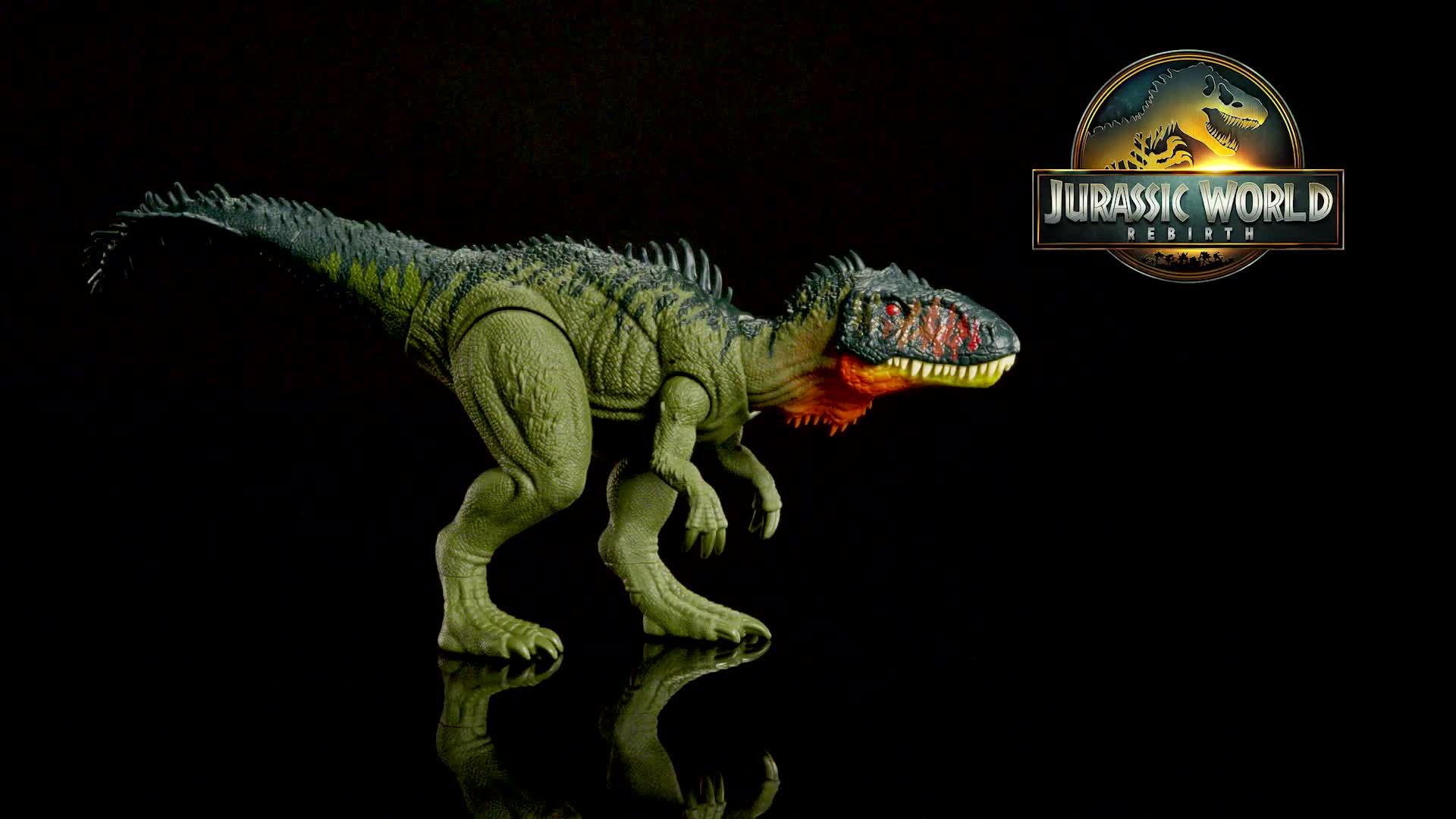 Video of jurassic-world-rebirth-gigantic-thrashers-eotriceratops-dinosaur-figure-toy