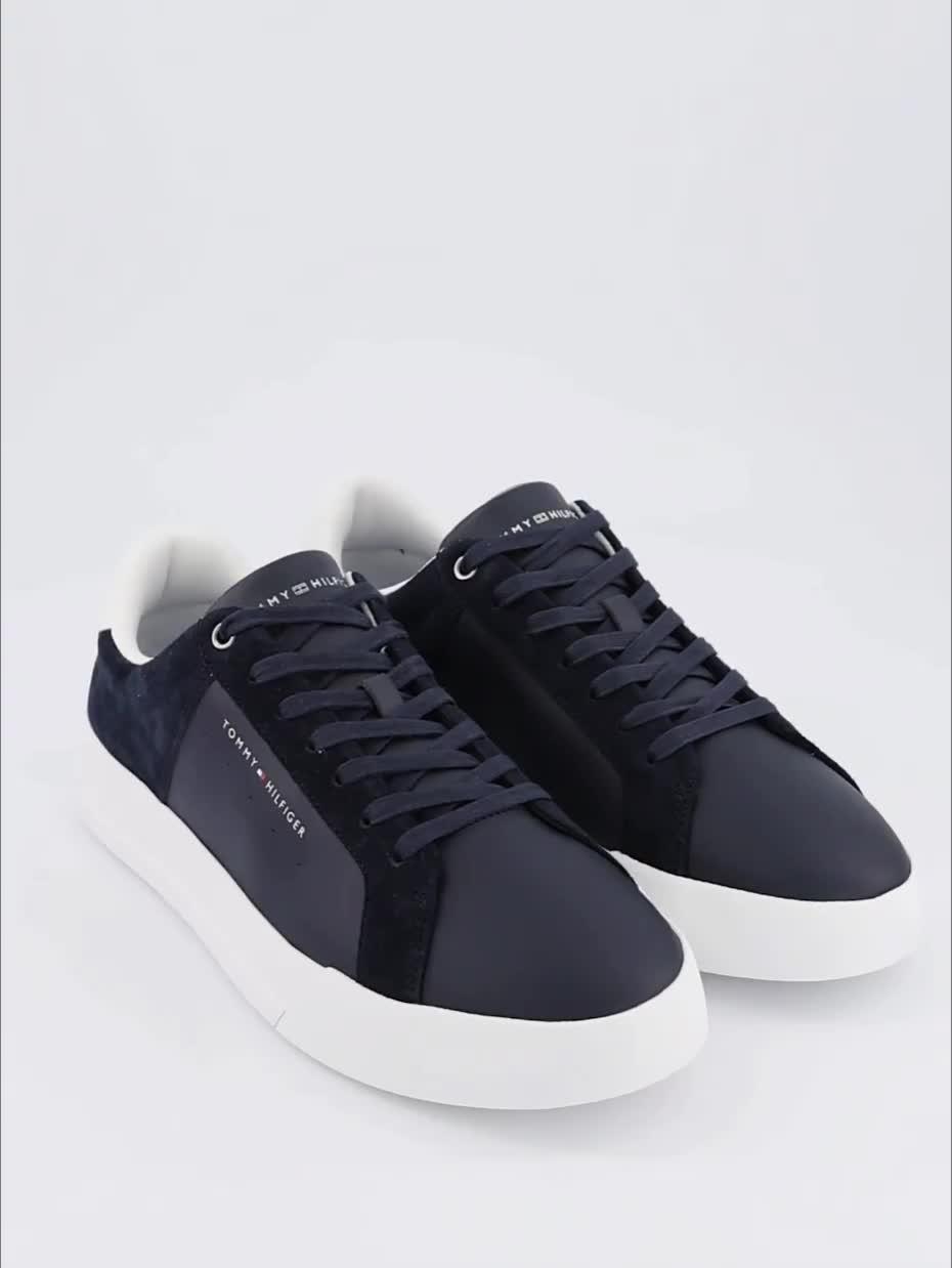 Image thumbnail 7 of 7 of Tommy Hilfiger Th Court Mix Nubuck Trainers - Navy