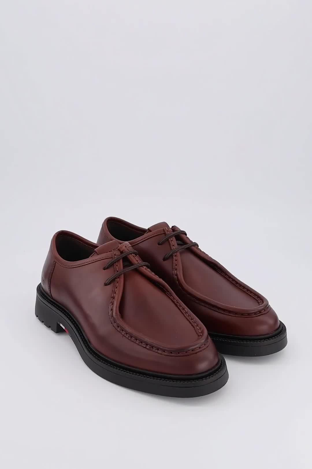 Image thumbnail 7 of 7 of Tommy Hilfiger Comfort Leather Moc Toe Lace Up Shoe - Brown