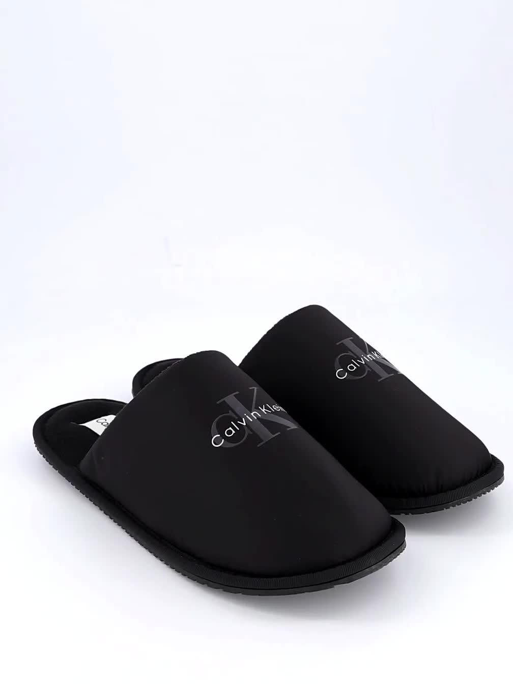 Video of calvin-klein-hotel-slipper-monologo-slippers-black