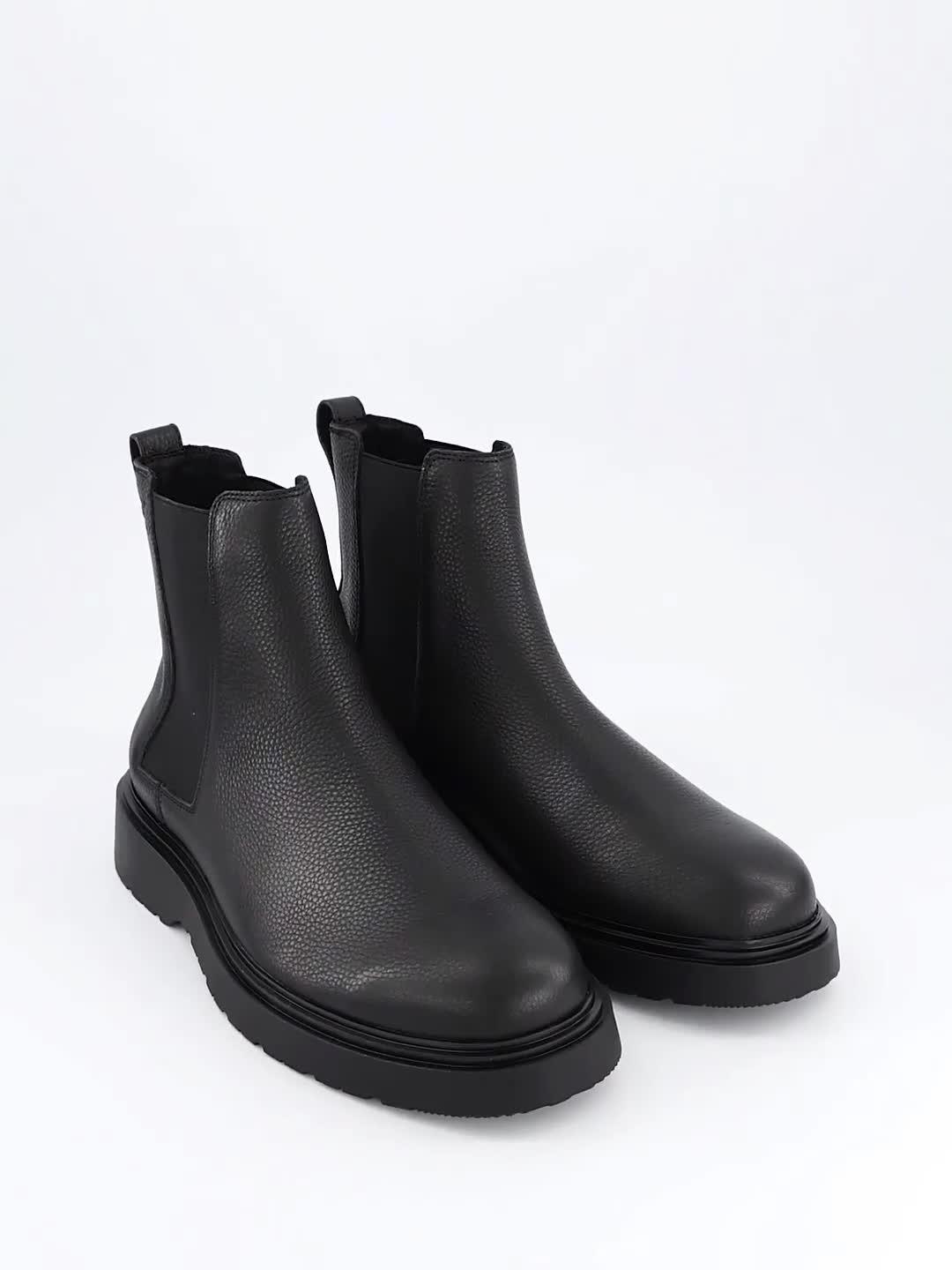 Video of calvin-klein-essential-combat-leather-chelsea-boot-black
