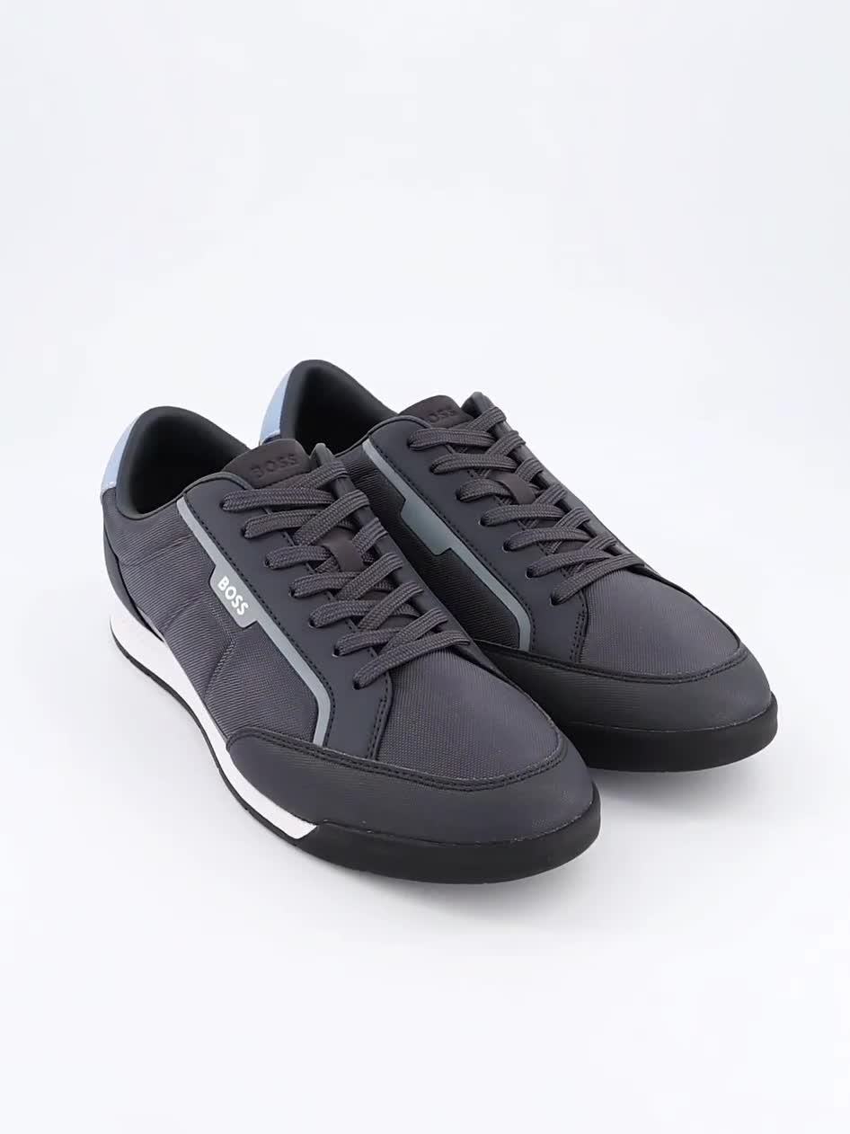 Image thumbnail 7 of 7 of BOSS Nitan Low Profile Nylon/Leather Trainer - Navy