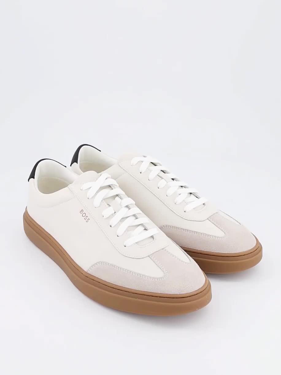 Image thumbnail 7 of 7 of BOSS Kieran Leather/Suede Sneakers - Off White