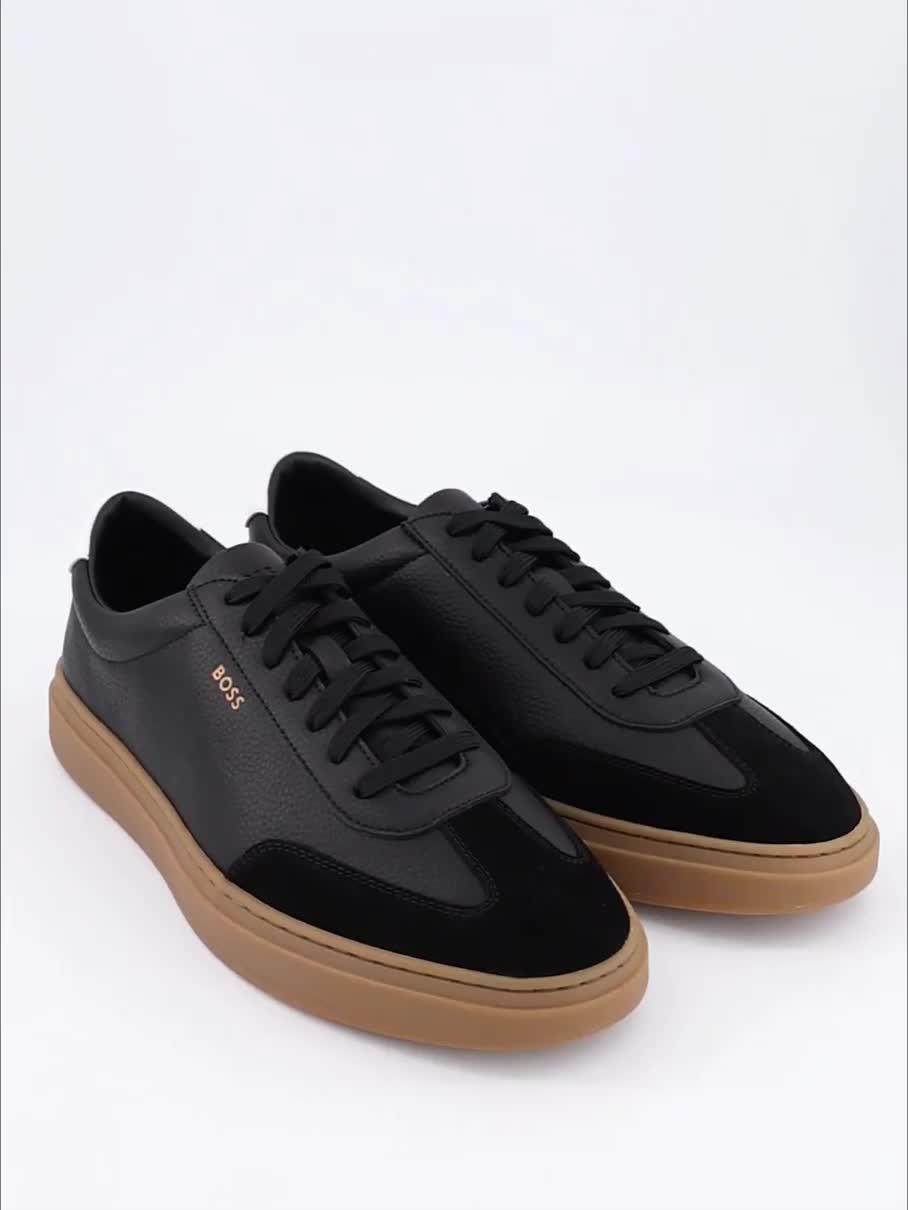 Video of boss-kieran-leathersuede-sneakers-dark-grey