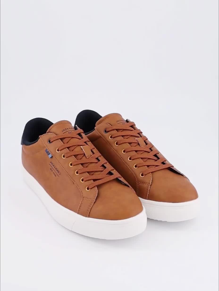 Image thumbnail 7 of 7 of Jack & Jones Pu Leather Lace Up Sneakers - Brown