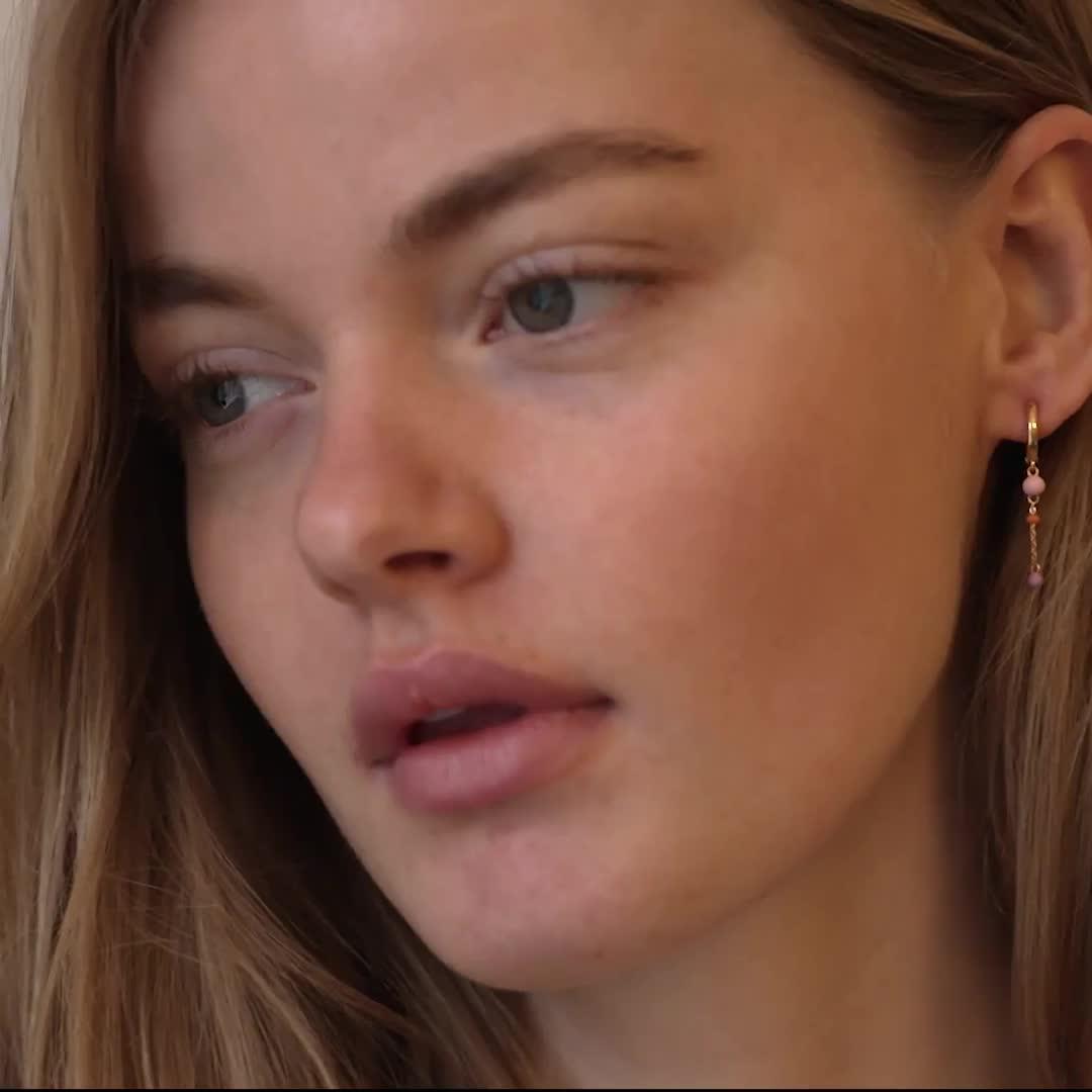 Image thumbnail 5 of 5 of ENAMEL Copenhagen Lola Bold Hoops 18ct Gold Plated 925 Sterling Silver - Blush