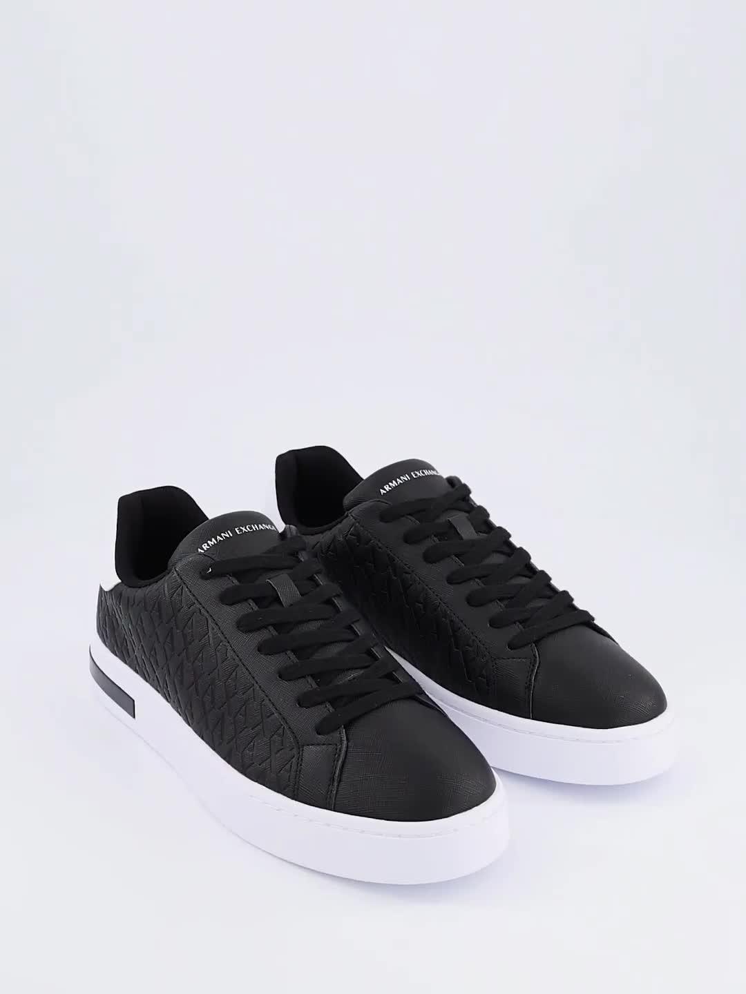 Image thumbnail 7 of 7 of Armani Exchange Monogram Pu Trainers - Black