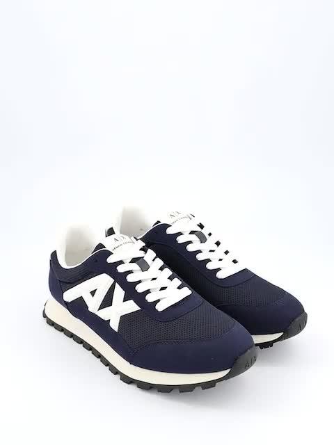 Image thumbnail 7 of 7 of Armani Exchange Drop Logo Suede Runner Trainers - Navy
