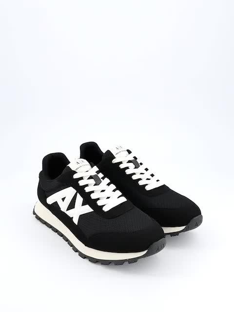 Image thumbnail 7 of 7 of Armani Exchange Drop Logo Suede Runner Trainers - Black