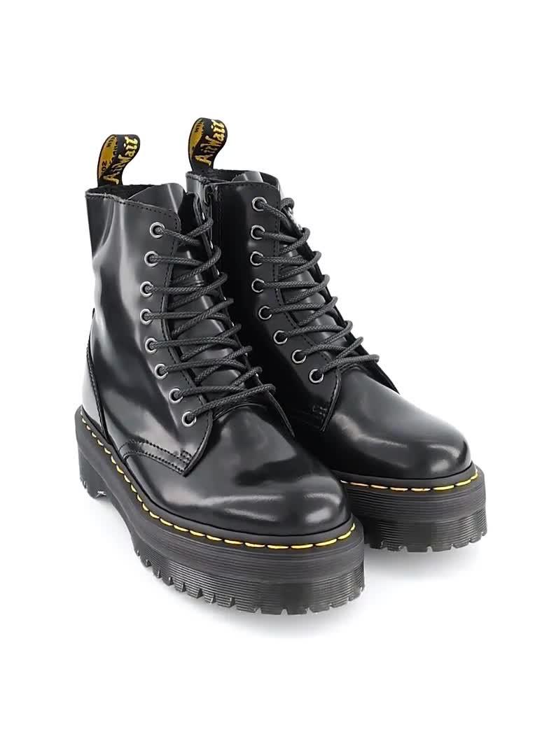 Dr Martens Jadon 8 Eye Boot Polished Smooth - Black | Littlewoods