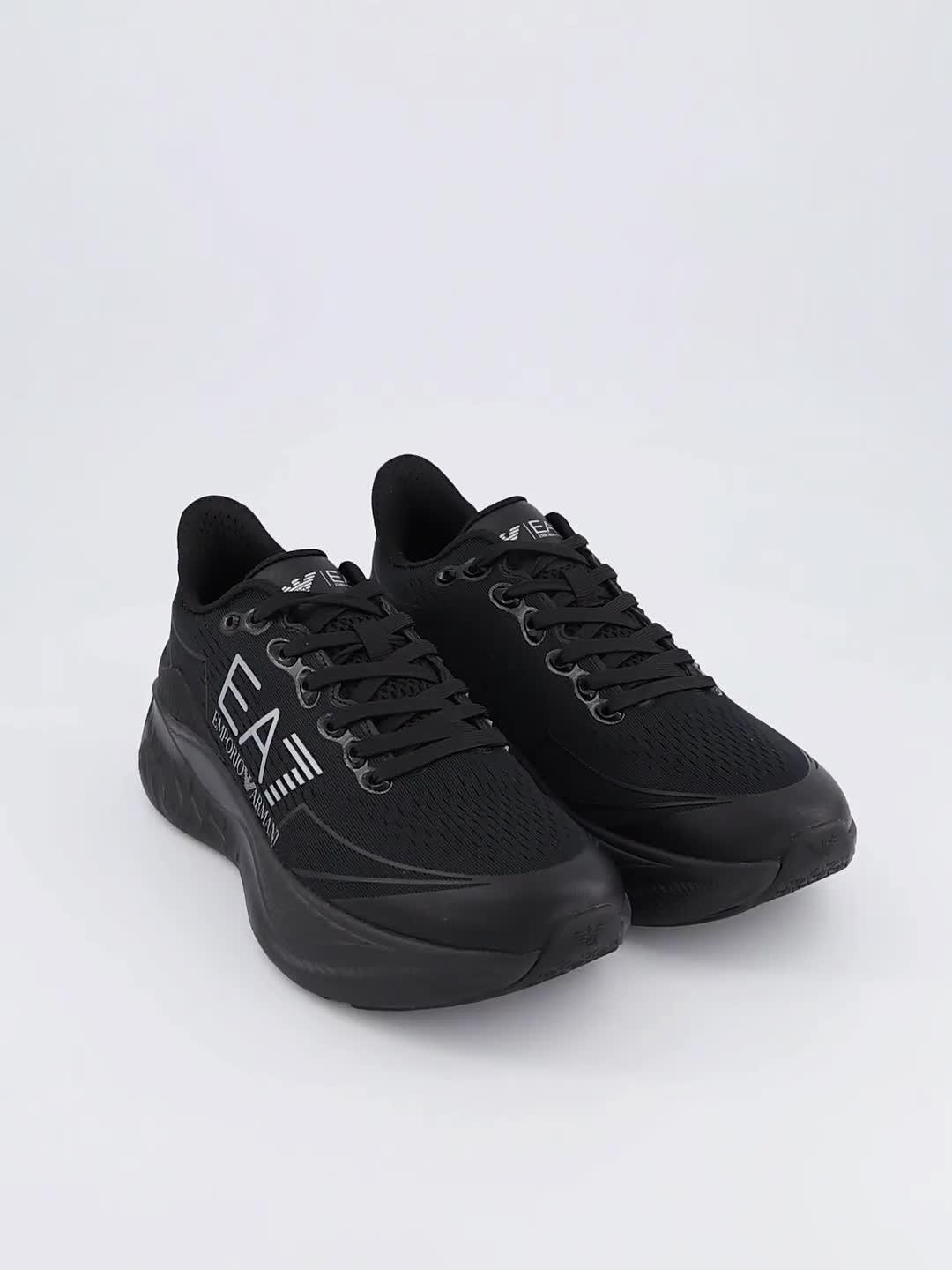 Video of ea7-emporio-armani-wave-chunky-textile-runner-trainers-black