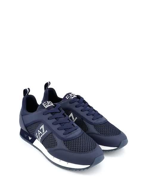 Video of ea7-emporio-armani-side-logo-mesh-amp-pu-runner-trainers-navy