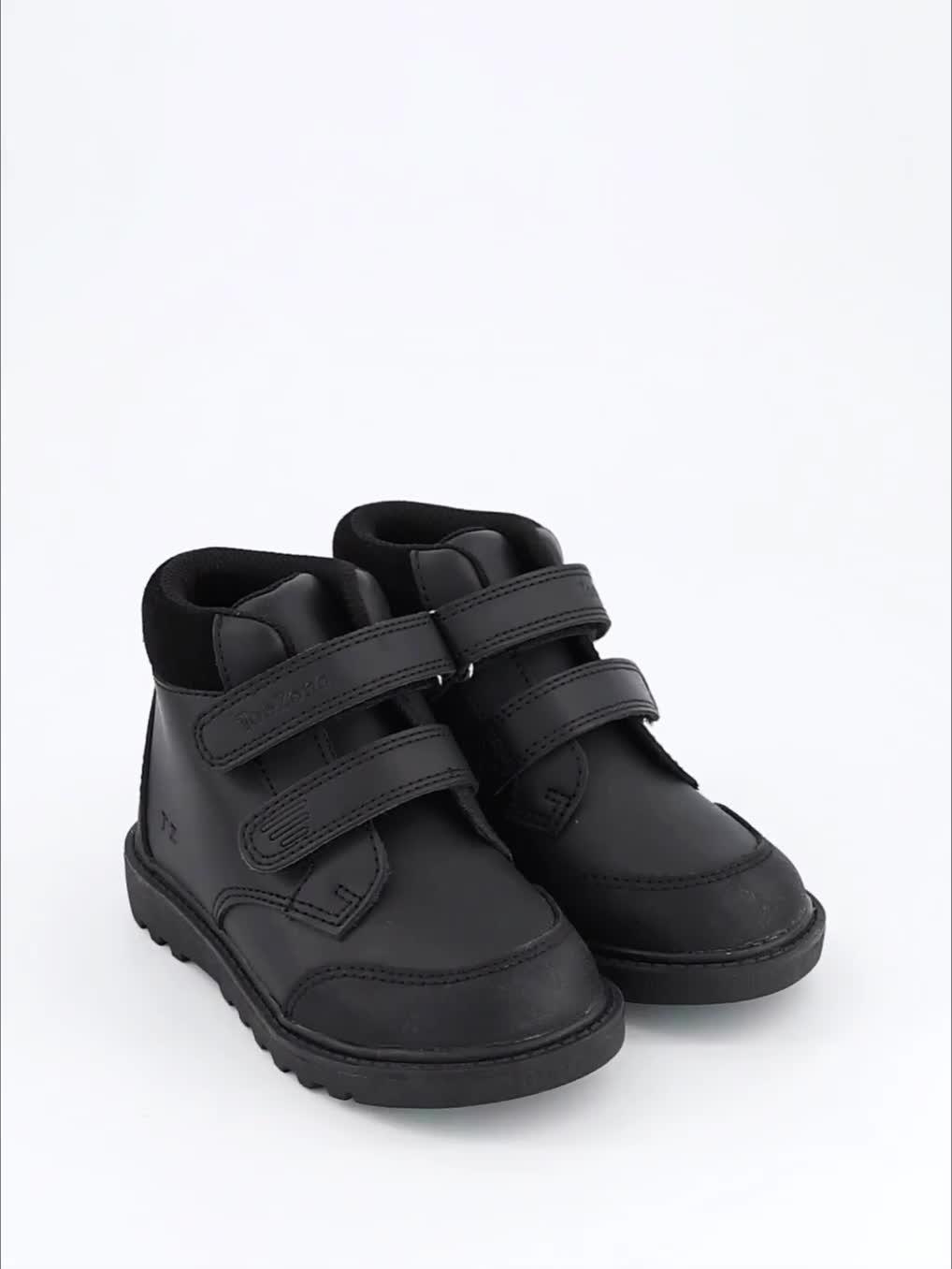 Image thumbnail 8 of 8 of The Very Collection Boys Leather 2 Strap Memory Foam Boot - Black