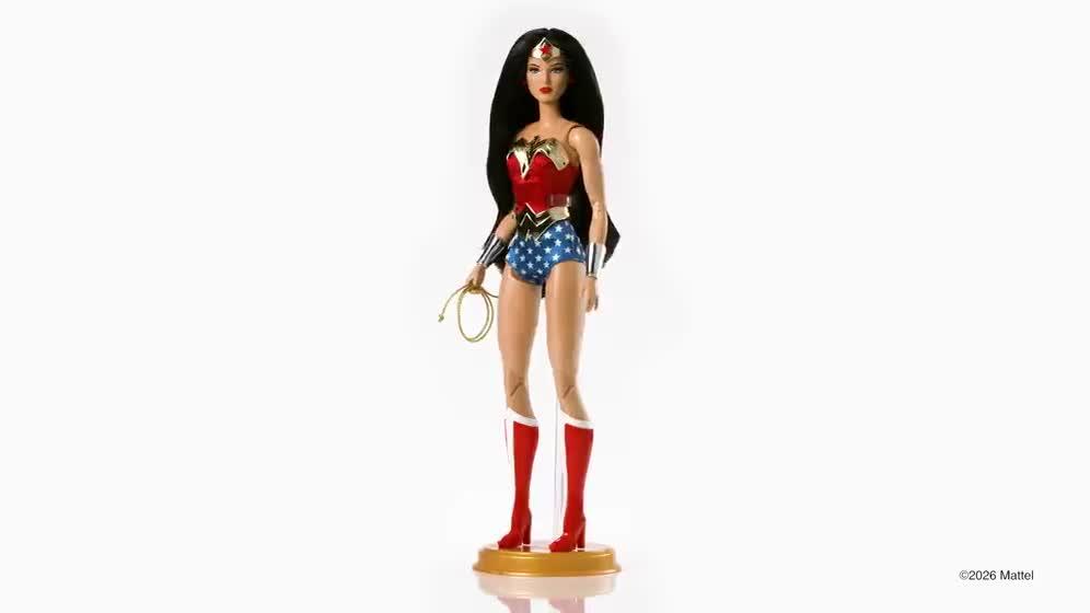 Image thumbnail 7 of 7 of Barbie Signature&nbsp;Wonder Woman Collectible Doll in Red and Blue Tank Suit with Golden Accessories and Lasso