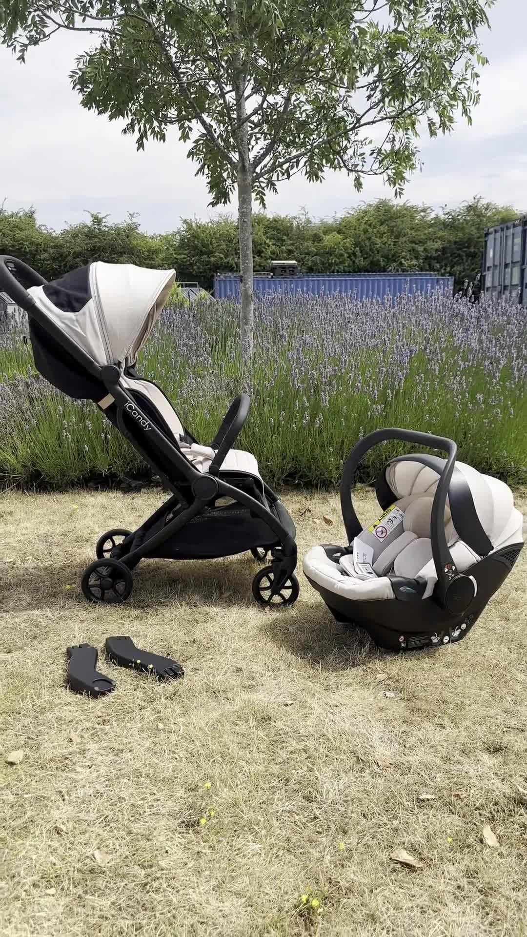 Video of icandy-pip-travel-system-with-black-cocoon-car-seat-latte-pound50-car-seat-bundle-saving