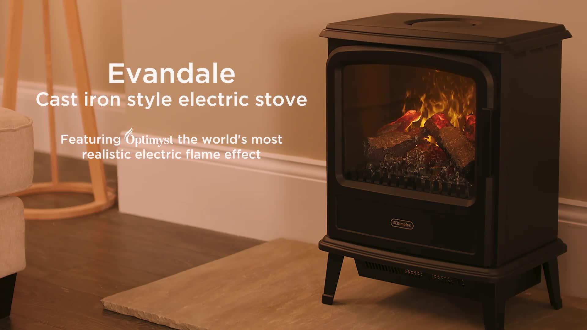 Video of dimplex-evandale-pebble-optimyst-electric-stove