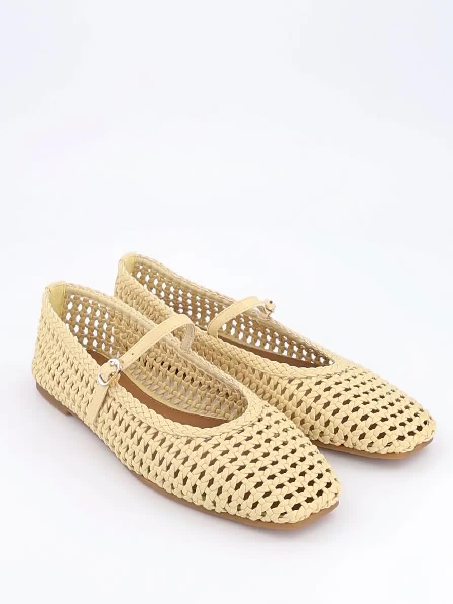 Image thumbnail 7 of 7 of The Very Collection Square Toe Weave Ballet Flat - Cream