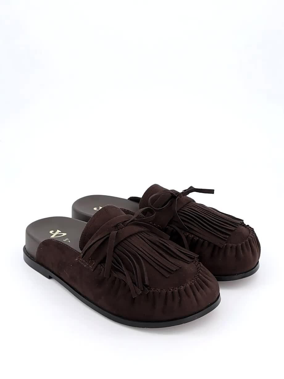 Image thumbnail 6 of 6 of The Very Collection Mule Moccasin Loafer Shoes - Brown