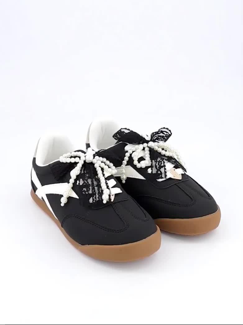 Image thumbnail 7 of 7 of River Island Older Girls Bow Charm Plim Shoes - Black