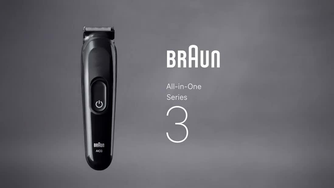 Video of braun-all-in-one-series-3-8in1-grooming-kit-14-lengths-aio3540--nbspgrey