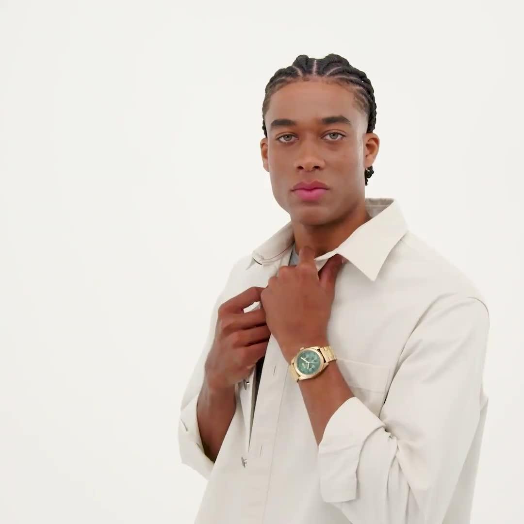 Video of hugo-gents-hugo-bright-sport-light-yellow-gold-ip-bracelet-watch