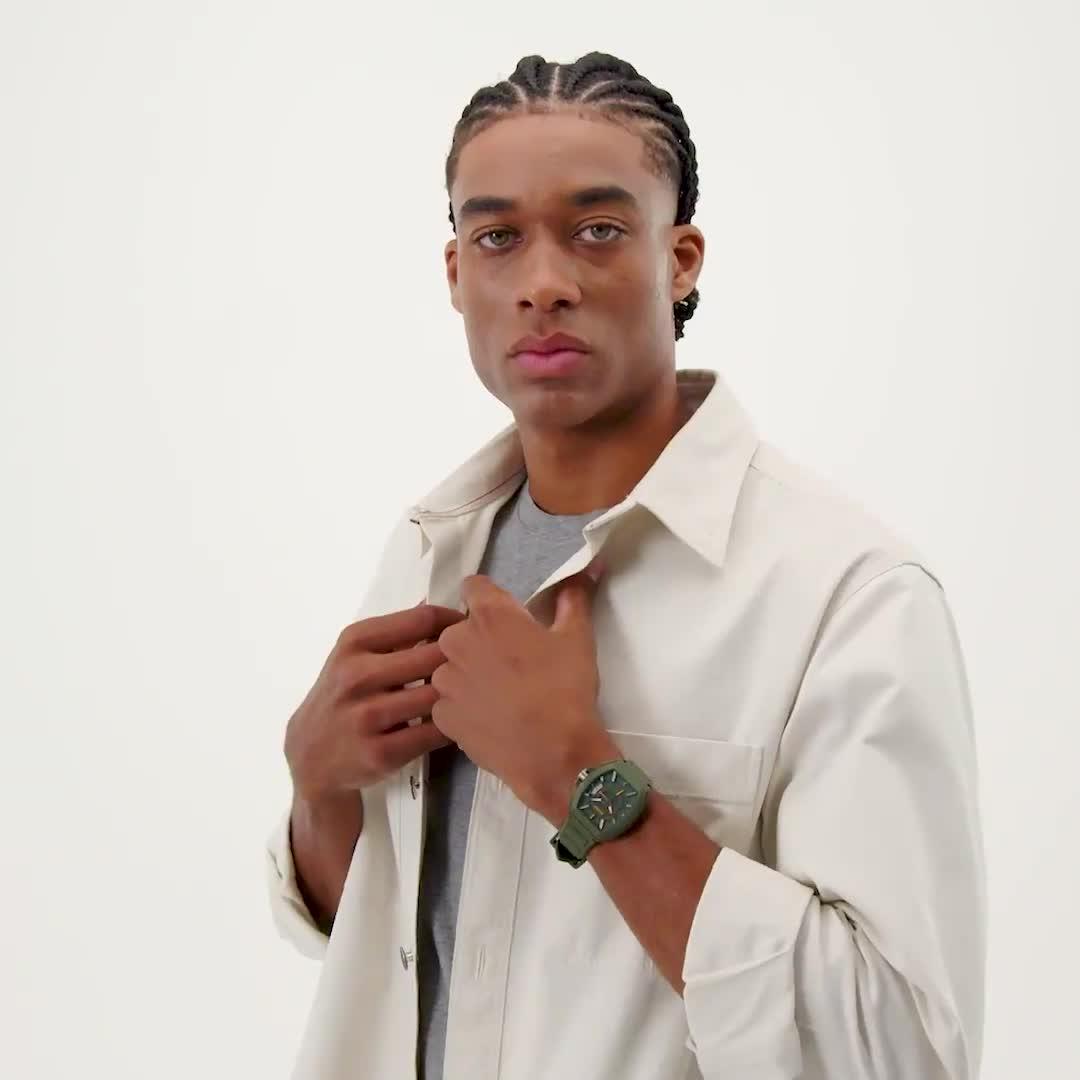 Image thumbnail 7 of 7 of HUGO Gents HUGO #ICON Green Silicone Strap Watch