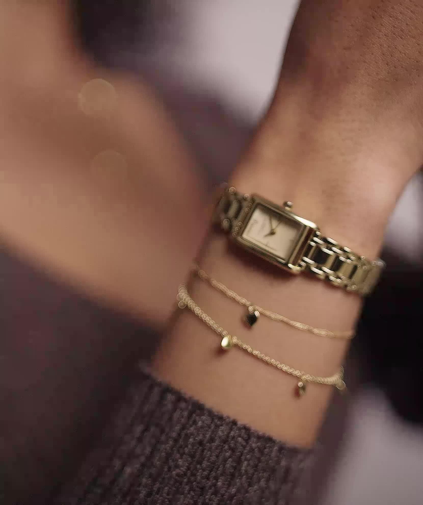 Image thumbnail 6 of 6 of Olivia Burton Mini Heart Light Gold IP Double Layered Bracelet