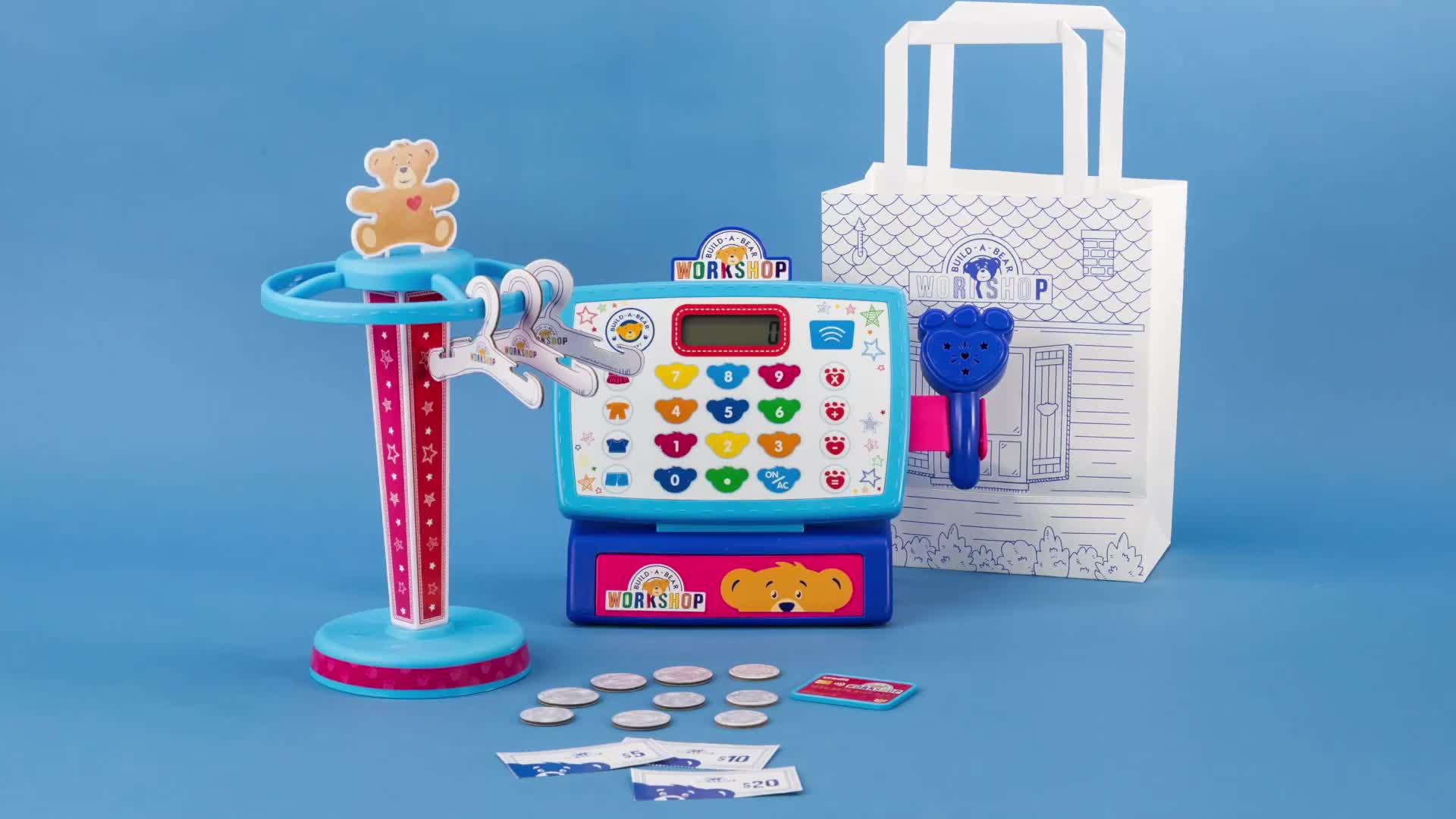 Video of casdon-toy-build-a-bear-workshop-shop-amp-checkout-playset