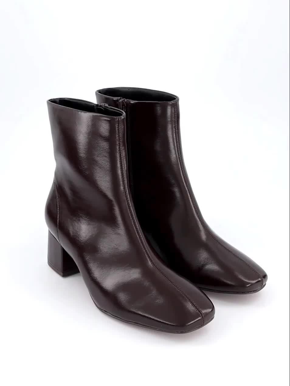 Video of the-very-collection-extra-wide-fit-square-toe-heeled-ankle-boot-red