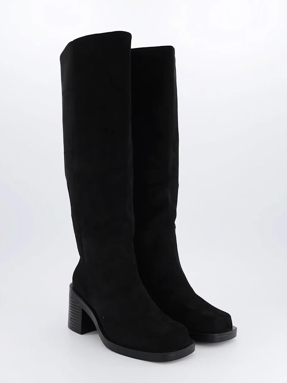 Video of the-very-collection-wide-fit-block-heel-knee-boot-black