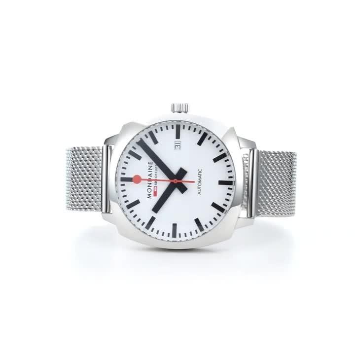 Image thumbnail 8 of 8 of Mondaine Mens Cushion Automatic 39Mm, Stainless Steel - Silver