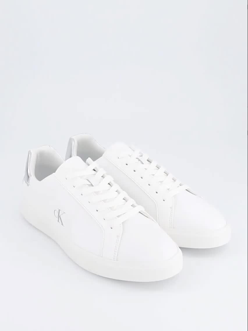 Image thumbnail 7 of 7 of Calvin Klein Low Pro Lace Up Leather Trainer - /Silver - Bright White