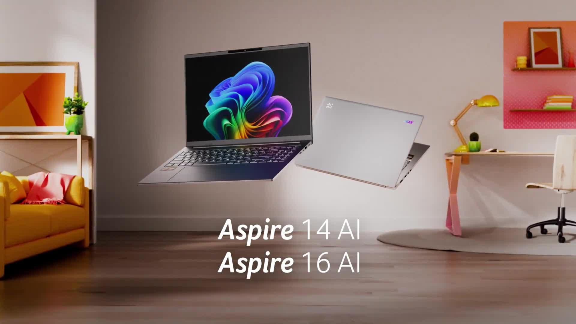 Video of acer-aspire-16-ai-copilot-pc-amd-ryzen-ai-7-16gb-ram-1tb-16in