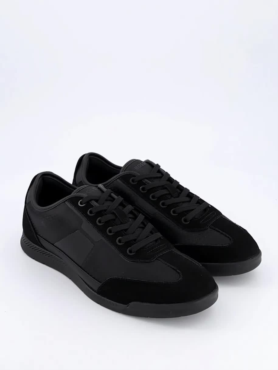 Video of boss-nitan-low-profile-monogram-trainers-black
