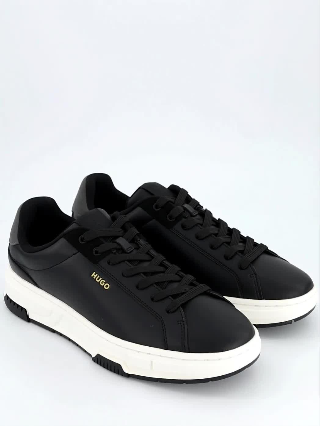 Image thumbnail 7 of 7 of HUGO Yarrow Tenn PU Trainers - Black
