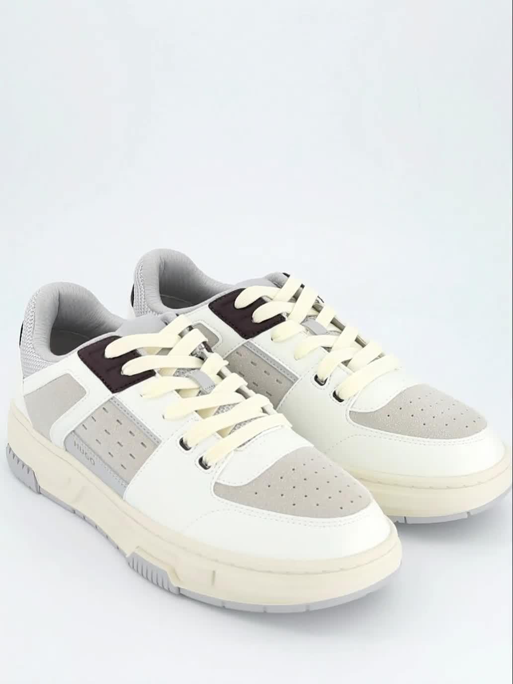 Image thumbnail 7 of 7 of HUGO Yarrow Tenn PU Suede Trainers - White